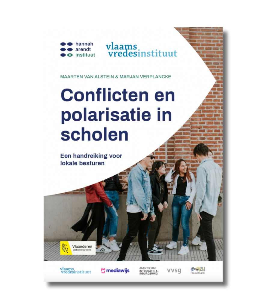De voorpagina van de handreiking Conflicten en polarisatie in scholen: Een handreiking voor lokale besturen